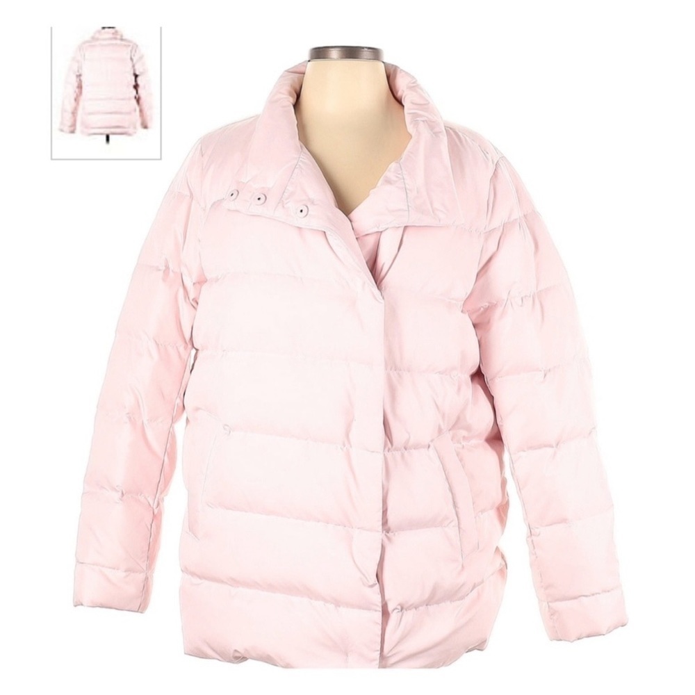 J. Jill Pale Pink Down Puffer Coat Jacket Size S Oversized